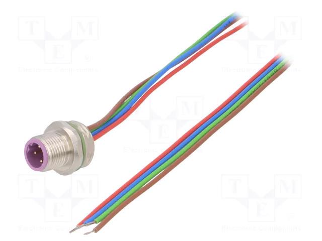 Connector: M12; socket; PIN: 4; male; soldering; B code-Profibus CONEC 43-01043