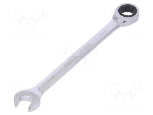 Wrench; combination spanner,with ratchet; 11mm YATO YT-0192