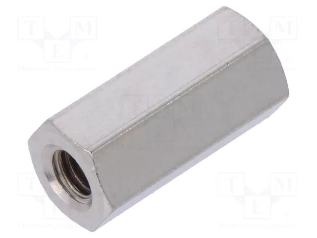 Screwed spacer sleeve; 14mm; Int.thread: M3; hexagonal; brass DREMEC TFF-M3X14/DR114
