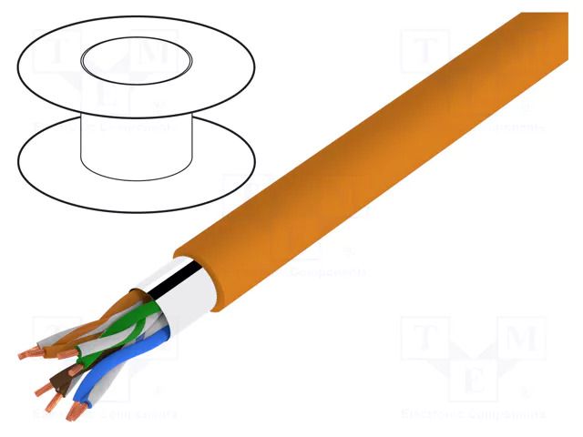 Wire; F/UTP; 4x2x26AWG; 5e; stranded; CCA; Insulation: PVC; orange GOOBAY F/UTP5E-FCCA-100OR