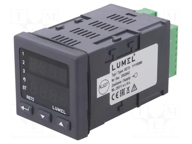 Module: regulator; temperature; SPST-NO; OUT 2: SPST-NO; on panel LUMEL RE72-111100M0