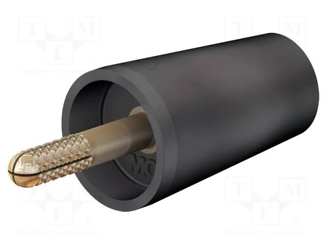 Connector: 4mm banana; adapter; 32A; black; 42mm; gold-plated STÄUBLI A-SLK4-21