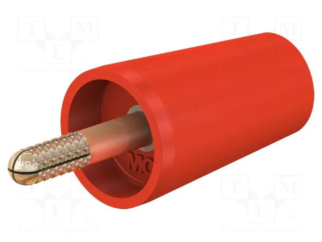 Connector: 4mm banana; adapter; 32A; red; 42mm; gold-plated STÄUBLI A-SLK4-22