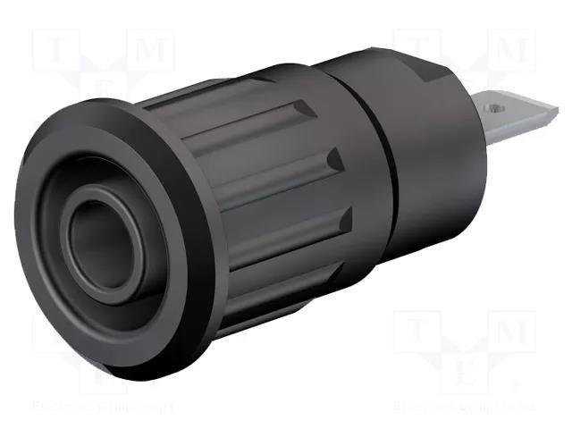 Connector: 4mm banana; socket; 24A; 1kV; Cutout: Ø12.2mm; black STÄUBLI SEB4-F/N-21