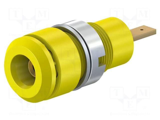 Connector: 2mm banana; socket; 10A; 28mm; yellow; insulated STÄUBLI SLB2-F2.8-24