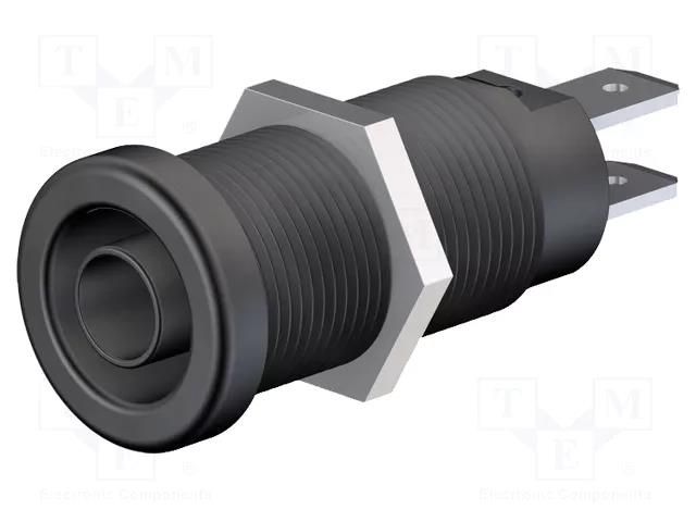 Connector: 4mm banana; socket; 37mm; black; nickel plated; brass STÄUBLI XEB-1R-21