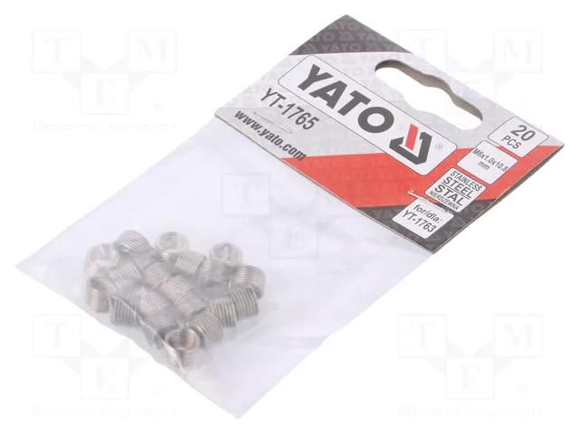 Threaded insert; stainless steel; M6; Pitch: 1; for thread repair YATO YT-1765