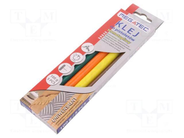 Hot melt glue; Ø: 11mm; mix colours; L: 200mm; Bonding: 15÷20s MEGATEC MEG-BNKOLOR