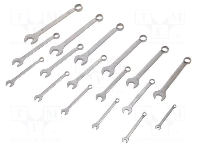 Wrench-set; bent,combination spanner; 17pcs. BAHCO SA.1952M/17T