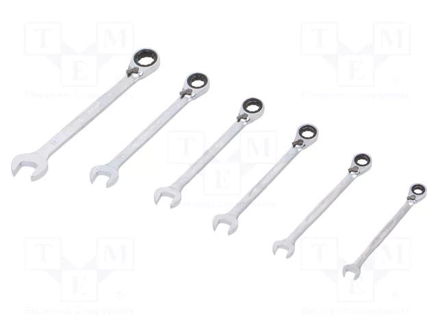 Wrench-set; combination spanner,with ratchet; 6pcs. BAHCO SA.1RM/SH6