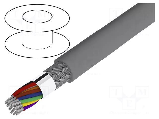 Wire; Alpha Essential C&C; 20x20AWG; PVC; dark grey; 600V; 30.5m ALPHA WIRE 1728-SL005