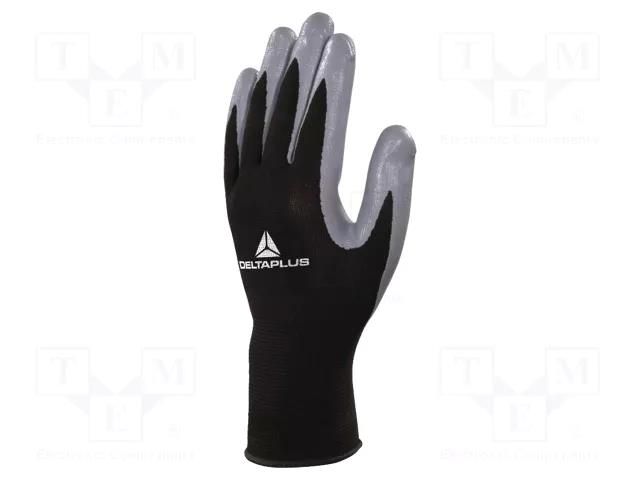 Protective gloves; Size: 10; grey-black; nitryl,polyester DELTA PLUS DEL-VE712GR10