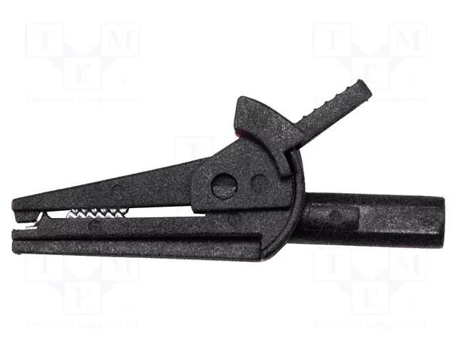 Crocodile clip; 6A; black; Grip capac: max.15.7mm; Contacts: steel MUELLER ELECTRIC BU-110-0