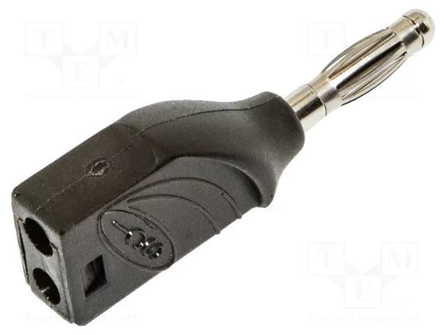 Connector: 4mm banana; plug; 15A; 1kVDC; black; non-insulated MUELLER ELECTRIC BU-16-0