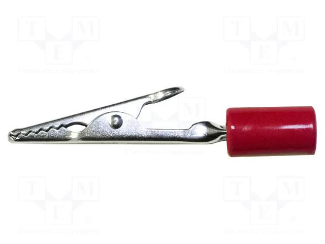 Crocodile clip; 10A; Grip capac: max.7.9mm; Overall len: 58mm; red MUELLER ELECTRIC BU-60HPR-2