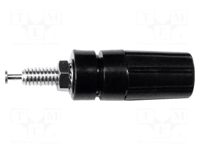 Connector: 4mm banana; socket; 15A; 2.5kV; black; nickel plated MUELLER ELECTRIC BU-P3760-0
