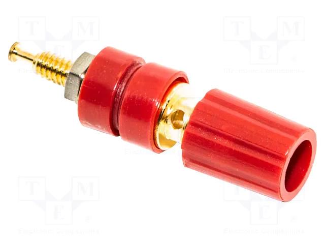 Connector: 4mm banana; socket; 15A; 2.5kV; red; gold-plated MUELLER ELECTRIC BU-P3770-2