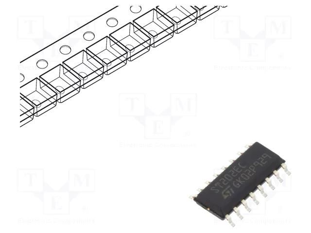 IC: interface; transceiver; RS232; 230kbps; SO16; 5VDC; reel,tape STMicroelectronics ST202ECDR