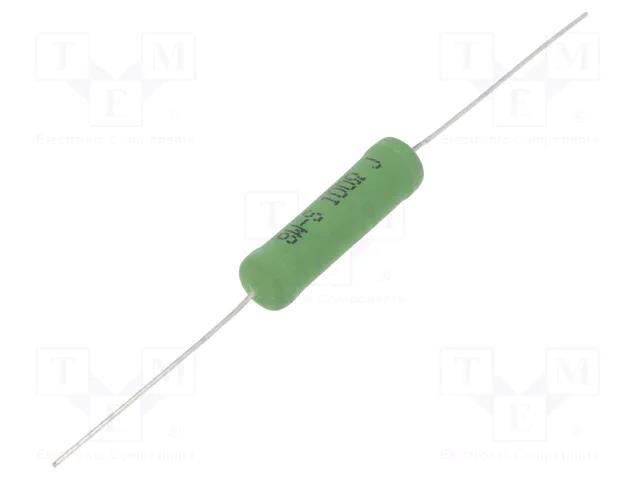 Resistor: wire-wound; THT; 100Ω; 8W; ±5%; Ø0.8x38mm; Ø8.5x30mm ROYALOHM KNP08WS-100R