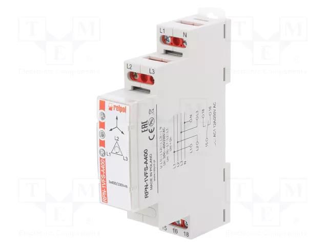 Voltage monitoring relay; for DIN rail mounting; RPN-1V; SPDT RELPOL RPN-1VFS-A400