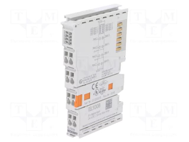 Industrial module: digital input; -25÷60°C; IP20; 24VDC; IN: 8 Beckhoff Automation EL1008