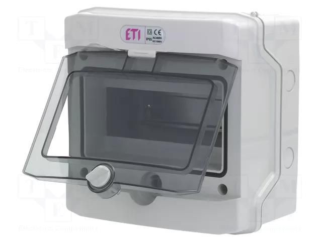 Enclosure: for modular components; IP65; light grey; No.of mod: 8 ETI POLAM ETI-ECH-8G