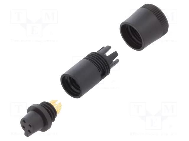 Connector: circular; plug; 719; female; PIN: 4; unshielded; 3A; IP40 BINDER 09-9764-70-04