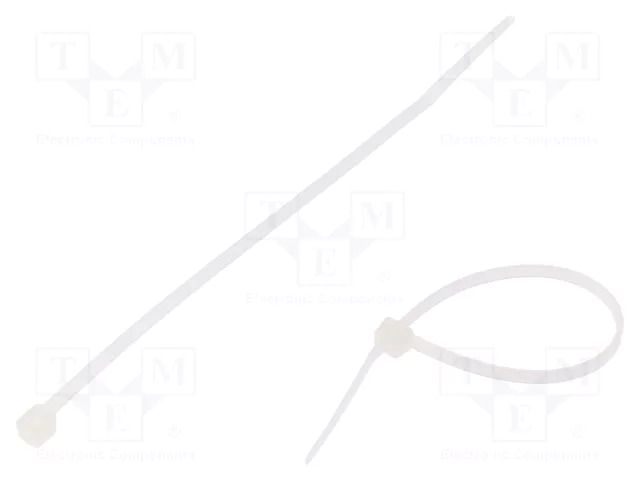 Cable tie; L: 200mm; W: 3.3mm; natural; polyamide; 166N; Ømax: 50mm TIE10 TT3.3X200/N