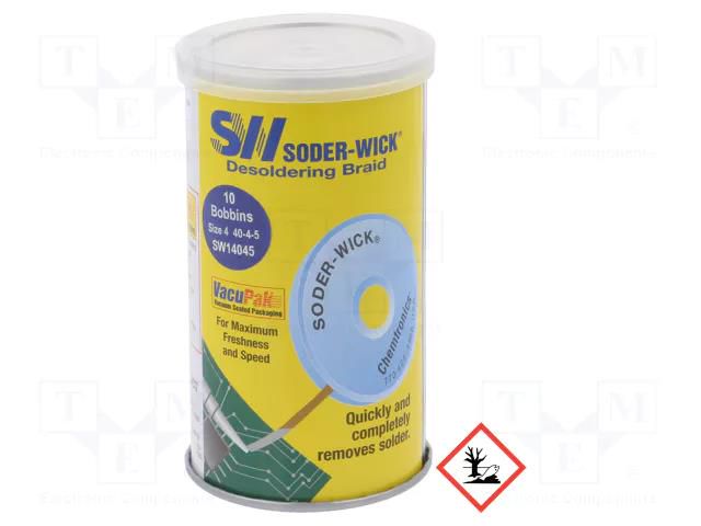 Tape: desoldering; halide-free,rosin,Lead Free,No Clean,ROL0 CHEMTRONICS CH-SW14045