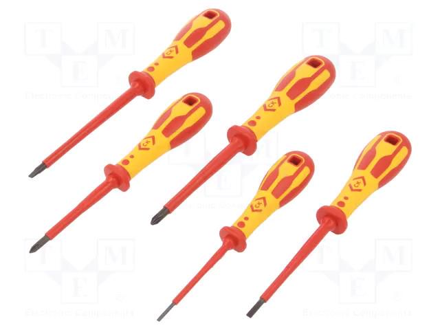 Kit: screwdrivers; insulated; 1kVAC; Phillips,slot; 5pcs. C.K CK-T49182D