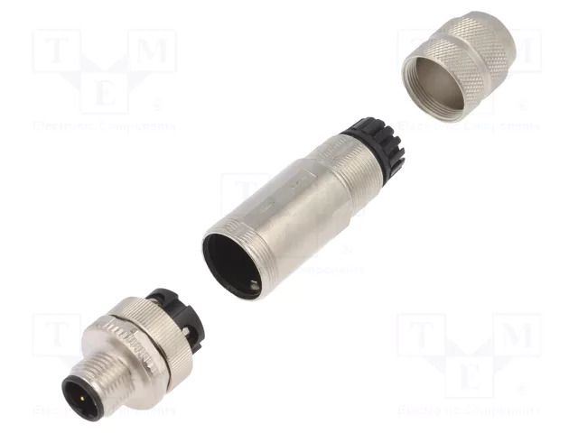 Connector: M12; plug; PIN: 4; male; STX; straight; IP67; for cable TELEGÄRTNER J80026A0200