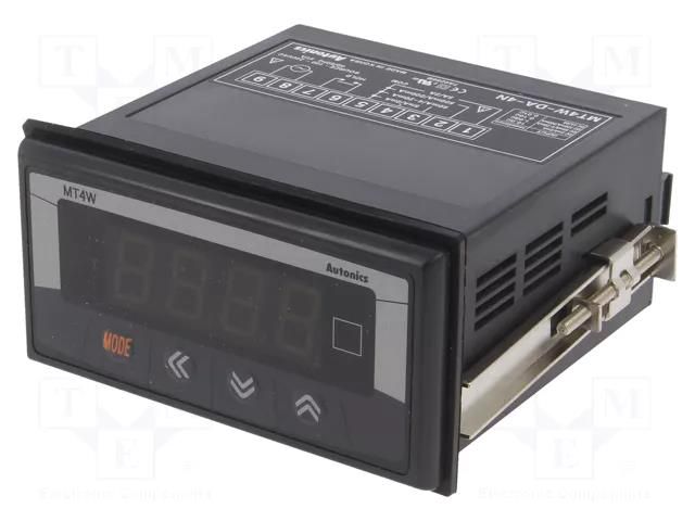 Meter; DC current; 100÷240VAC; on panel; MT4W; Display: LED; 14.2mm AUTONICS MT4W-DA-4N