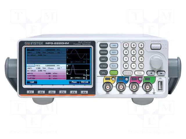 Generator: arbitrary, function; 200MHz; colour,LCD 4,3"; Ch: 2 GW INSTEK MFG-2220HM