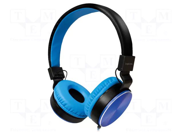 Headphones; blue; Jack 3,5mm; stereo; 1.2m; 20÷20000Hz; 32Ω; 95dB LOGILINK HS0049BL