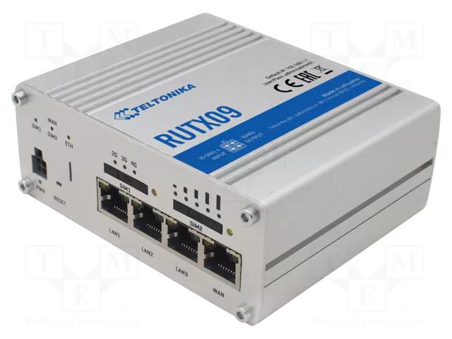 Module: router LTE; DDR3; 256MBFLASH,256MBSRAM; GNSS; IP30 TELTONIKA RUTX09