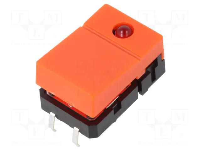 Switch: keypad; Pos: 2; SPST-NO; 0.05A/24VDC; orange; LED; red; THT OMRON Electronic Components B3J-2200