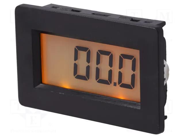 Voltmeter; digital,mounting; 0÷200mV; on panel; snap fastener AXIOMET PAN.PM438BL-OR