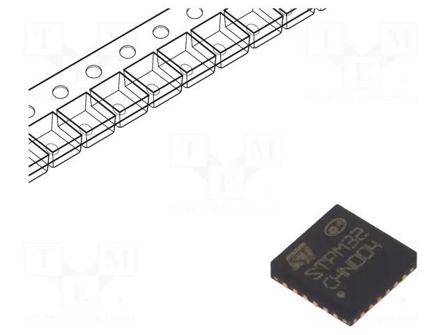 IC: electric energy meter; SPI,UART; Network: single-phase; QFN24 STMicroelectronics STPM32TR