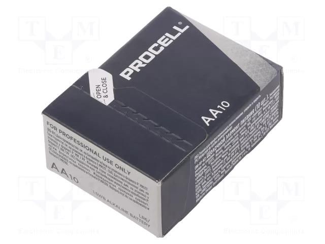 Battery: alkaline; AA; 1.5V; non-rechargeable; 10pcs. PROCELL BAT-LR6/DRPR-BOX