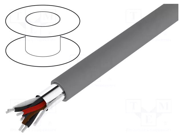 Wire; Xtra Guard® 1; 2x2x24AWG; shielded,Al-PET foil; PVC; 300V ALPHA WIRE 5492C-SL001