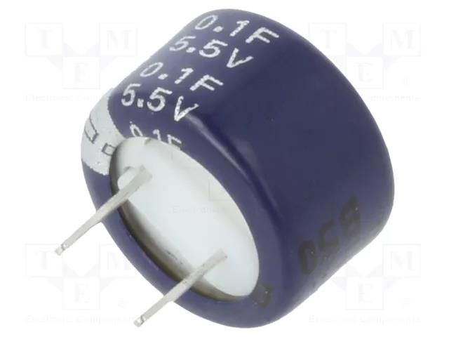 Supercapacitor; THT; 100mF; 5.5VDC; -20÷80%; Ø13.5x8.3mm; 50Ω; KW EATON ELECTRONICS KW-5R5C104-R