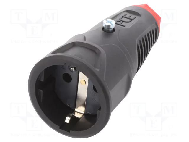 Connector: AC supply; female; socket; 2P+PE; 250VAC; 16A; for cable PCE 2520-SR