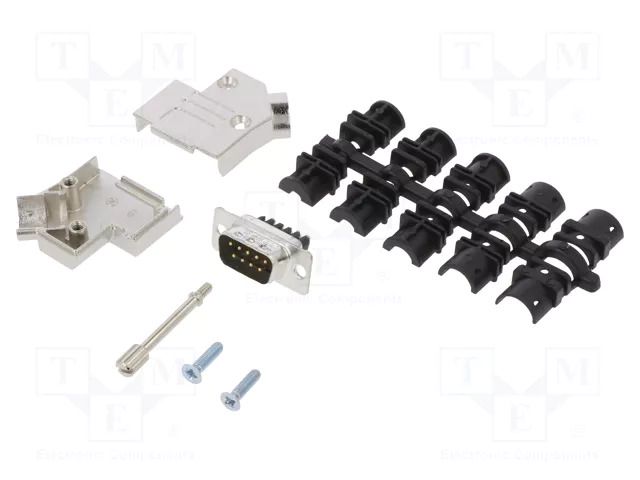 Connector: D-Sub; PIN: 9; male; angled 45°; screw terminal AMPHENOL COMMUNICATIONS SOLUTIONS D45ZK-09MSSC