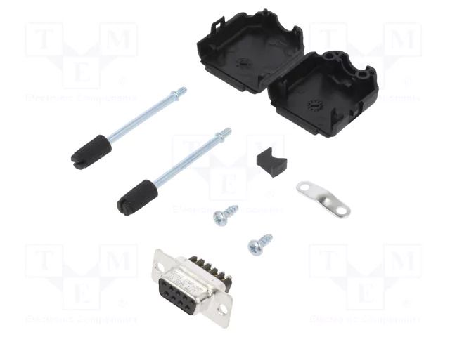 Connector: D-Sub; PIN: 9; female; straight; screw terminal; 8mm AMPHENOL COMMUNICATIONS SOLUTIONS DPPKBK-09FSSC