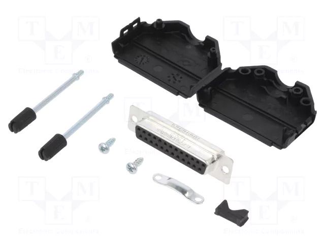 Connector: D-Sub; PIN: 25; female; straight; soldering; for cable AMPHENOL COMMUNICATIONS SOLUTIONS DPPKBK-25FSSL