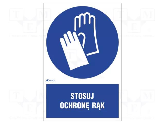 Safety sign; regulatory; PVC; W: 200mm; H: 300mm ANRO IM/009/1/C1/P