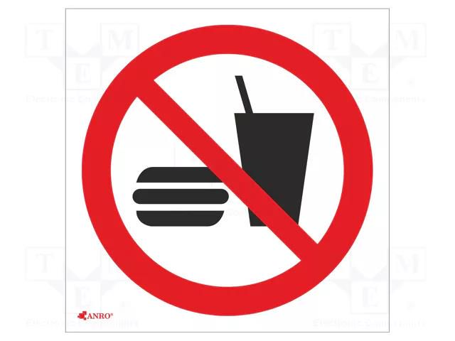 Safety sign; prohibitory; self-adhesive folie; W: 200mm; H: 200mm ANRO IP/022/C/F