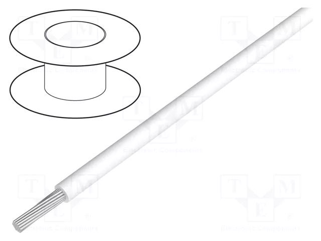 Wire; HookUp Wire; stranded; Cu; 22AWG; PTFE; white; 600V; 305m ALPHA WIRE 5855/7-WH001