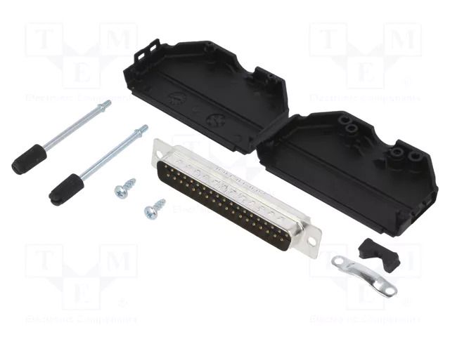 Connector: D-Sub; PIN: 37; male; straight; soldering; for cable AMPHENOL COMMUNICATIONS SOLUTIONS DPPKBK-37MSSL