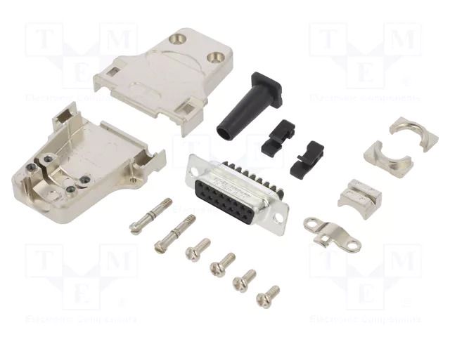 Connector: D-Sub; PIN: 15; female; straight; screw terminal AMPHENOL COMMUNICATIONS SOLUTIONS DTZFRG-15FSSC